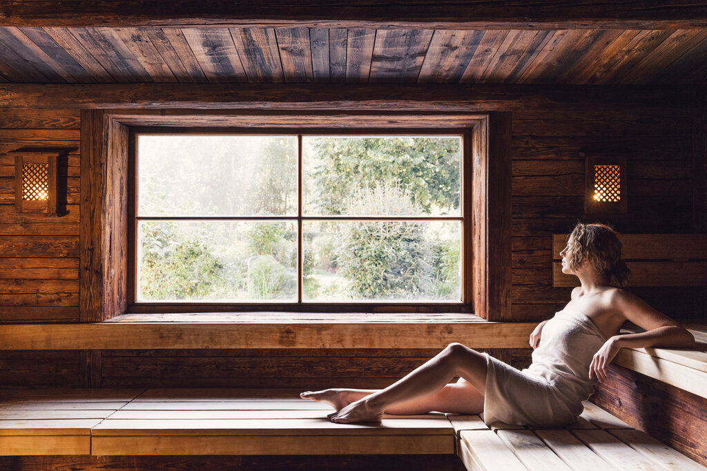 Tiroler Sauna in Holzoptik | Wellnesshotel Alpenpalace, Südtirol
