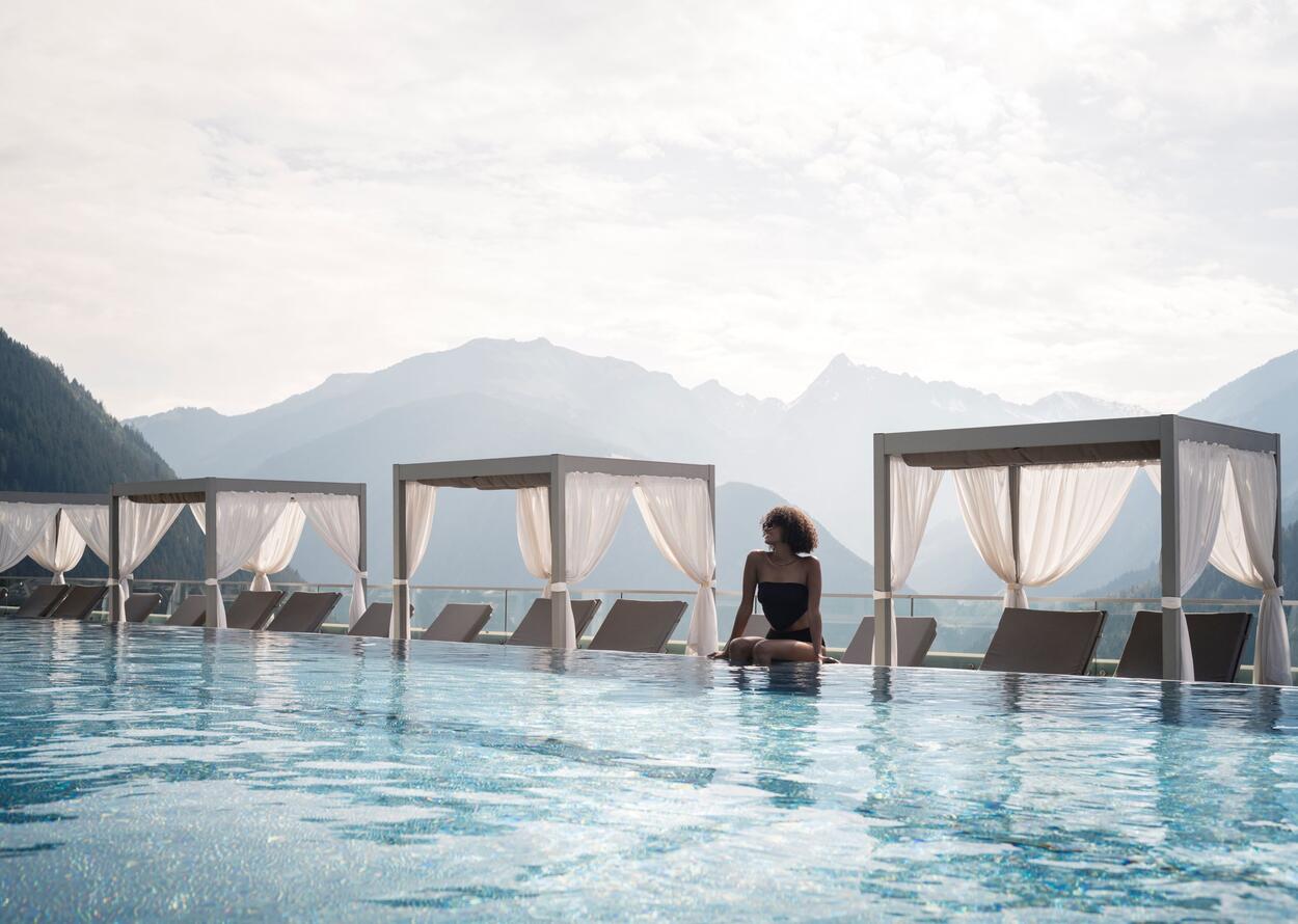 Outdoor sports pool | Best Alpine Wellness Hotel Stock, Zillertal