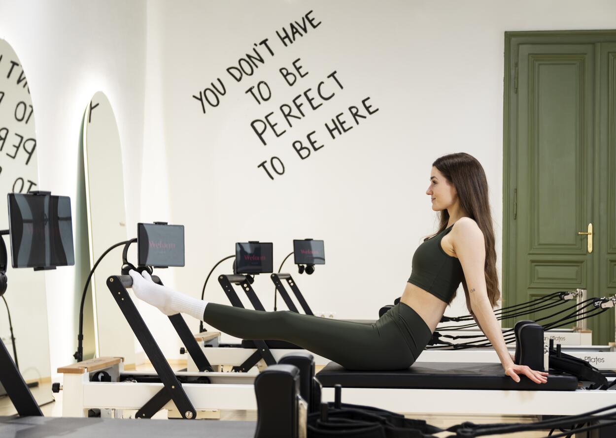 Modern Pilates studio with inspiring atmosphere and mindful training.