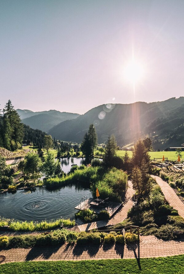 Bathing pond in the middle of nature | Übergossene Alm Resort, Salzburger Land