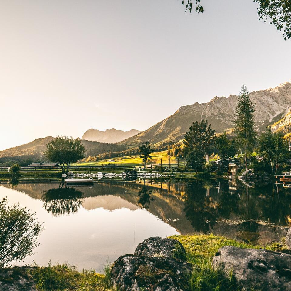 Hotelgarten der Übergossenen Alm | Best Alpine Wellnesshotel Salzburg, Hochkönig