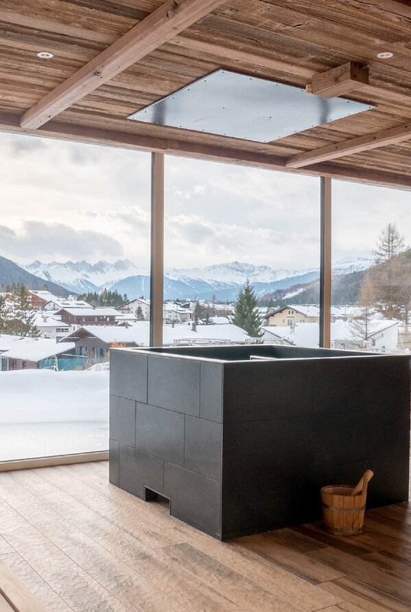 Sauna with winter panorama | Best Alpine Wellness Hotel Astoria, Tyrol
