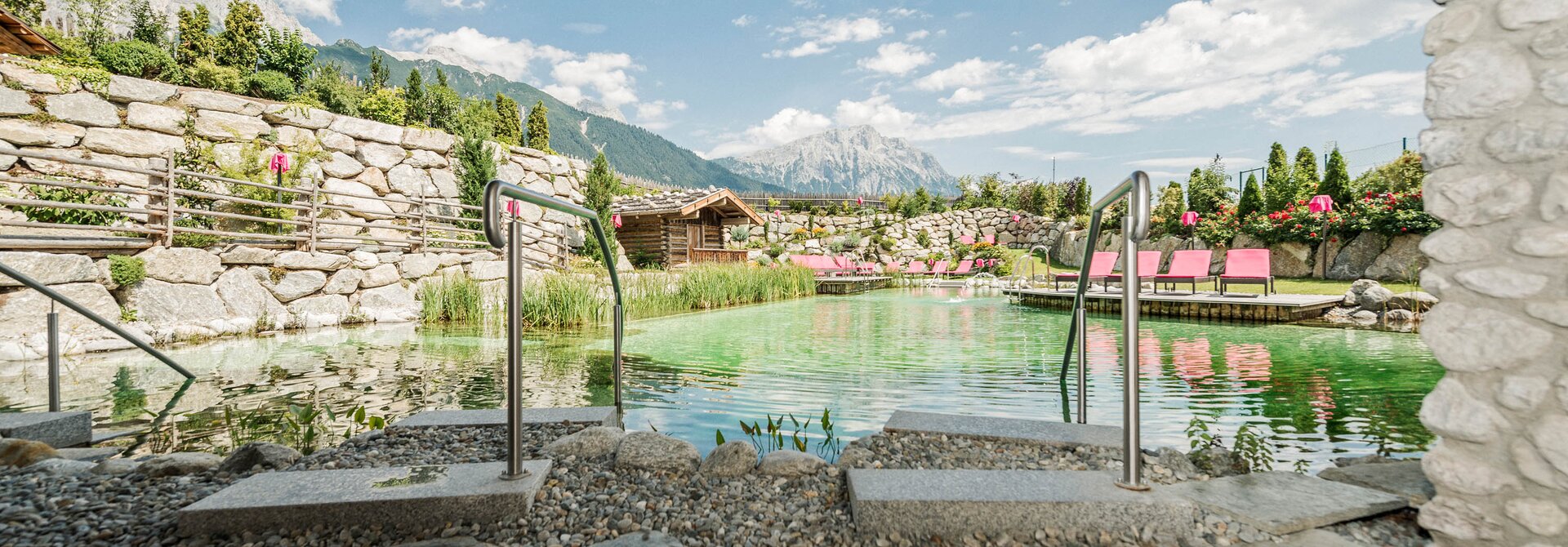 Natural swimming pond | Wellnesshotel Schwarz, 5 Star Hotel Mieming Plateau