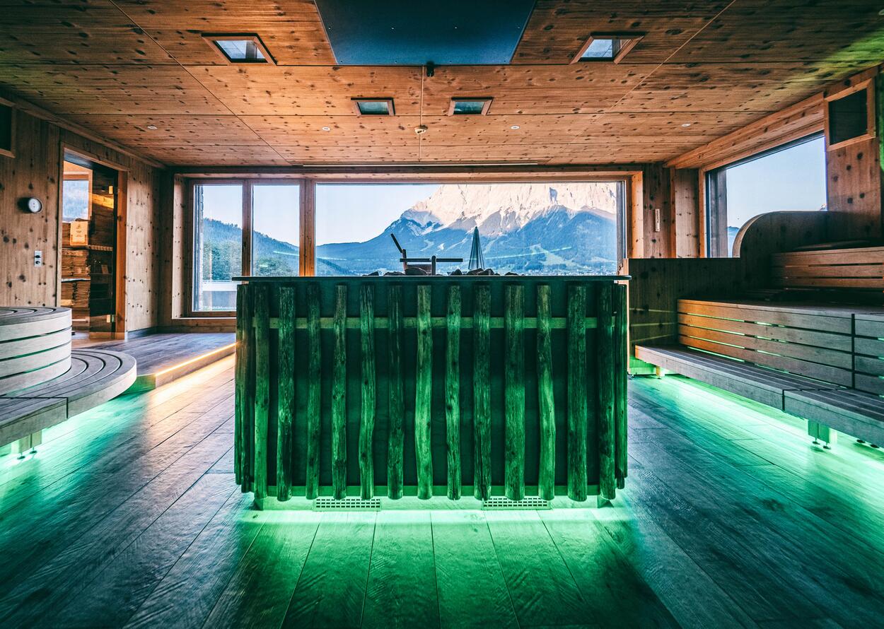 Sauna panoramic view | 4 Star Superior Wellnesshotel Post, Tyrol