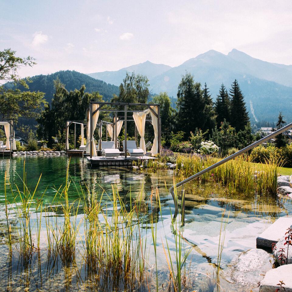 Naturbadesee | Best Alpine Wellnesshotel Alpin Resort Sacher, Tirol 
