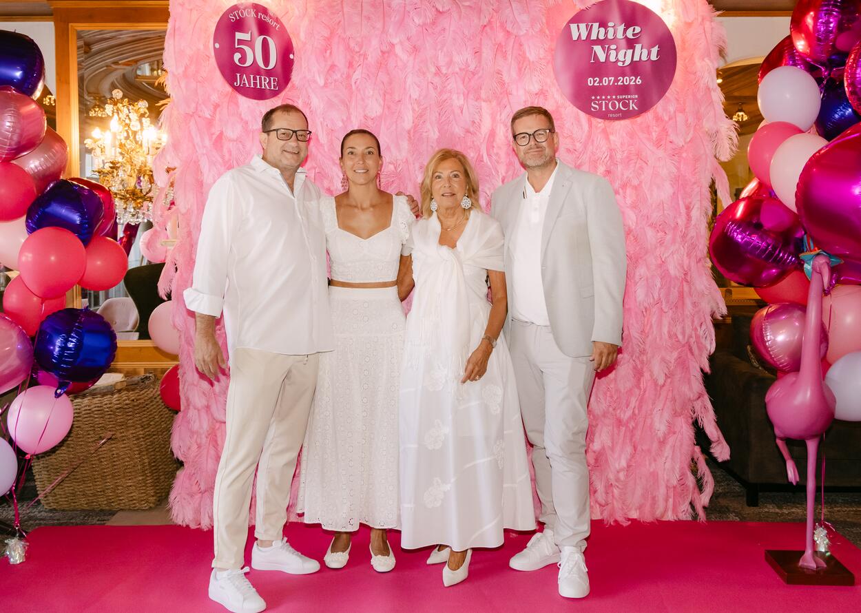 GF TVB Tux Finkenberg Hermann Erler, Gastgeberin Christine Stock & Barbara Stock, Obmann TVB Tux Finkenberg Markus Tipotsch