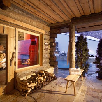 Sauna with View | Best Alpine Wellnesshotel Stock, Zillertal