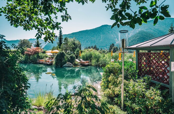 Garden with Bathing Pond Garden with Bathing Pond | 5 Star Wellnesshotel Alpenrose, Achensee