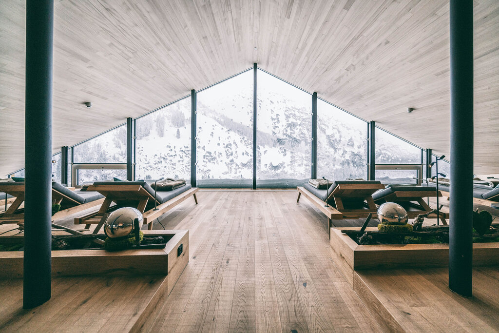 Panorama relaxation room | Best Alpine Wellnesshotel Warther Hof, Arlberg